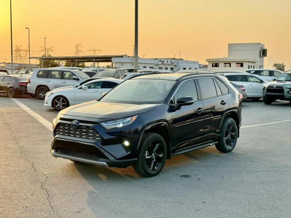 Toyota RAV 4 2022  Blue LHD Hybrid AT SUV Crossover 4WD view 14