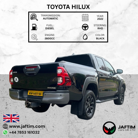 Toyota Hilux 2022/ Black RHD Diesel AT Pickup 4WD view 3