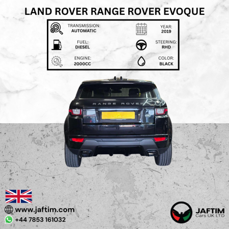 Land Rover Range Rover Evoque 2019/ Black RHD Diesel AT SUV 4WD view 12