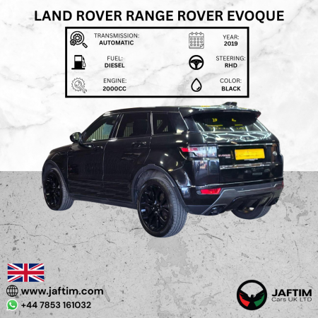 Land Rover Range Rover Evoque 2019/ Black RHD Diesel AT SUV 4WD view 15
