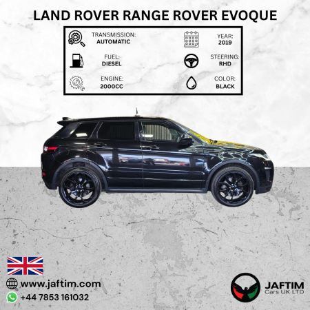 Land Rover Range Rover Evoque 2019/ Black RHD Diesel AT SUV 4WD view 16