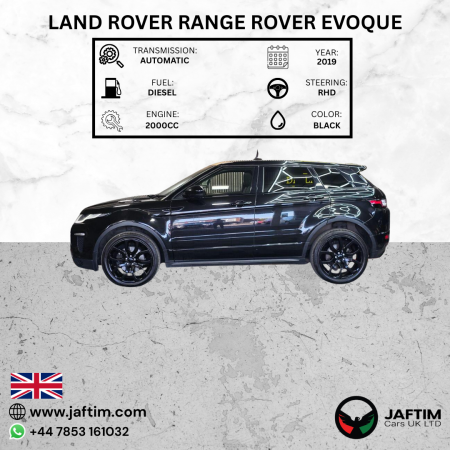 Land Rover Range Rover Evoque 2019/ Black RHD Diesel AT SUV 4WD view 17