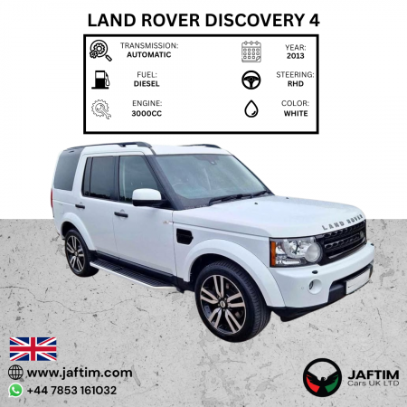 Land Rover Discovery 4 2013/ White RHD Diesel AT SUV 4WD view 4
