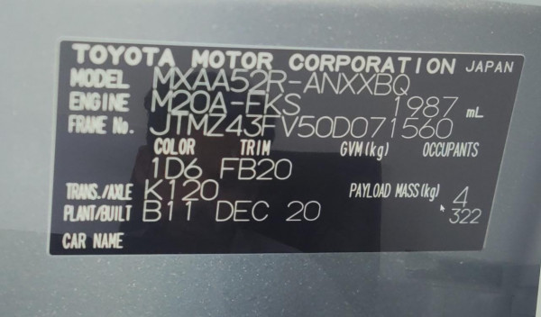 Toyota RAV 4 2020/ Silver RHD Petrol AT SUV 2WD view 16